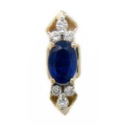 Y1423 14K SLIDE WITH SAPPHIRE AND DIAMONDS 